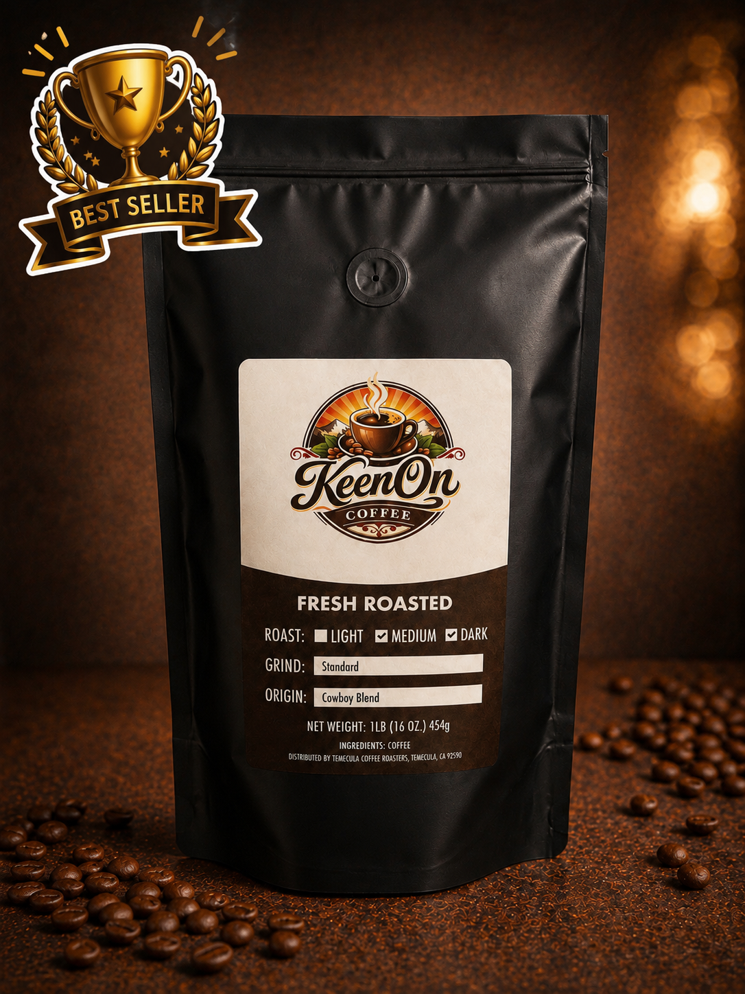 Cowboy Blend Medium Roast Coffee – Smooth Bold Flavor